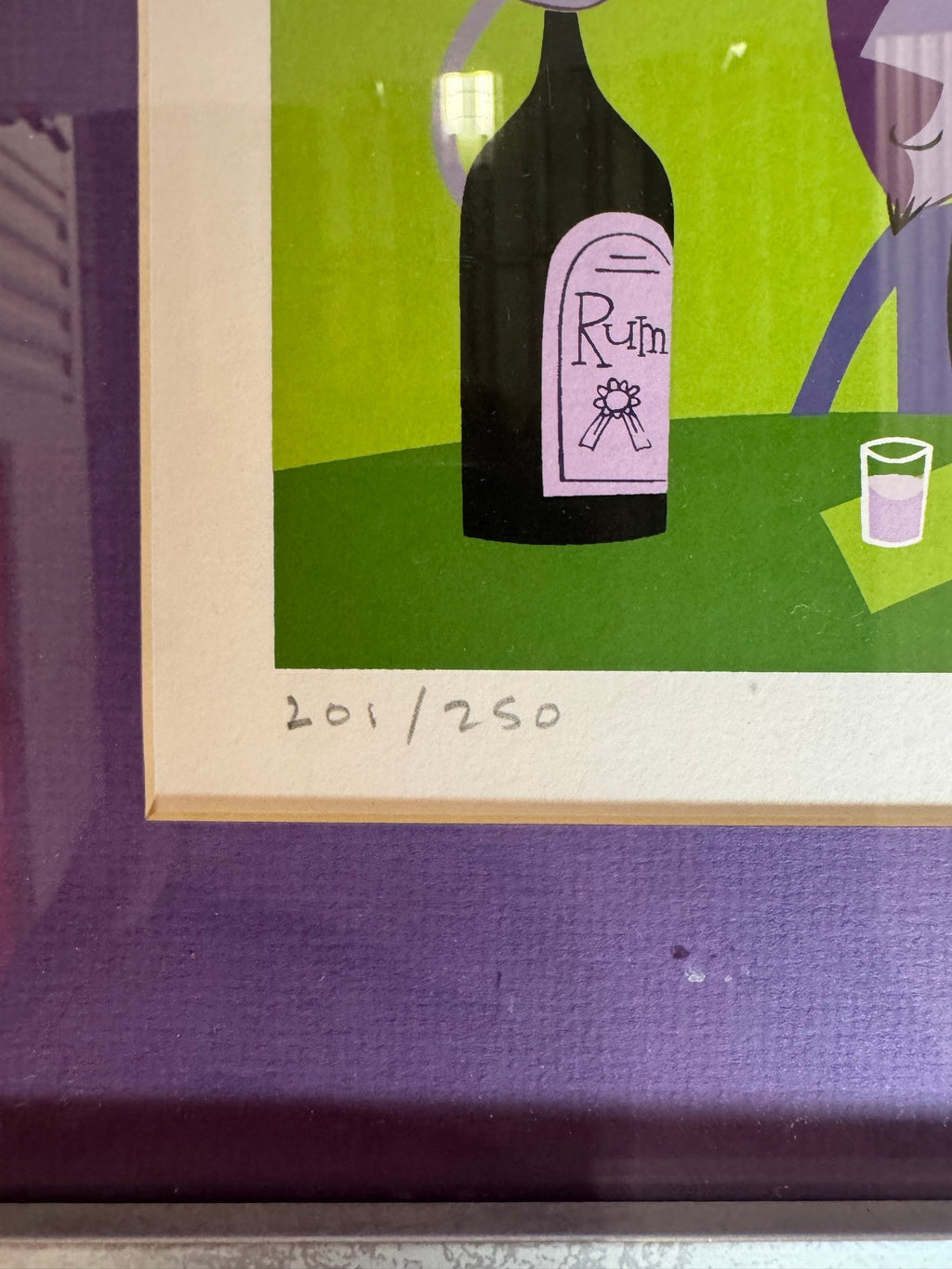 Pencil edition number 201/250 at the lower left with small marks on the mat