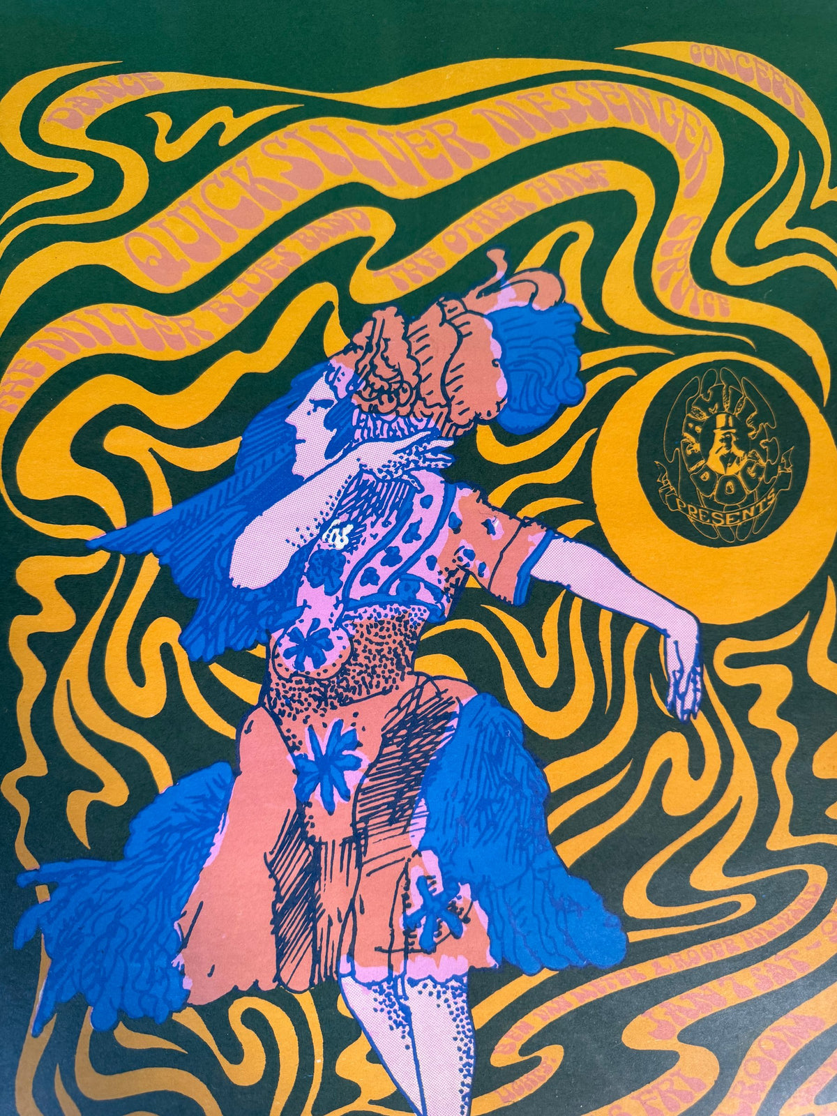 FD-42 Victor Moscoso Quicksilver Avalon Ballroom 1967 Concert Poster Framed