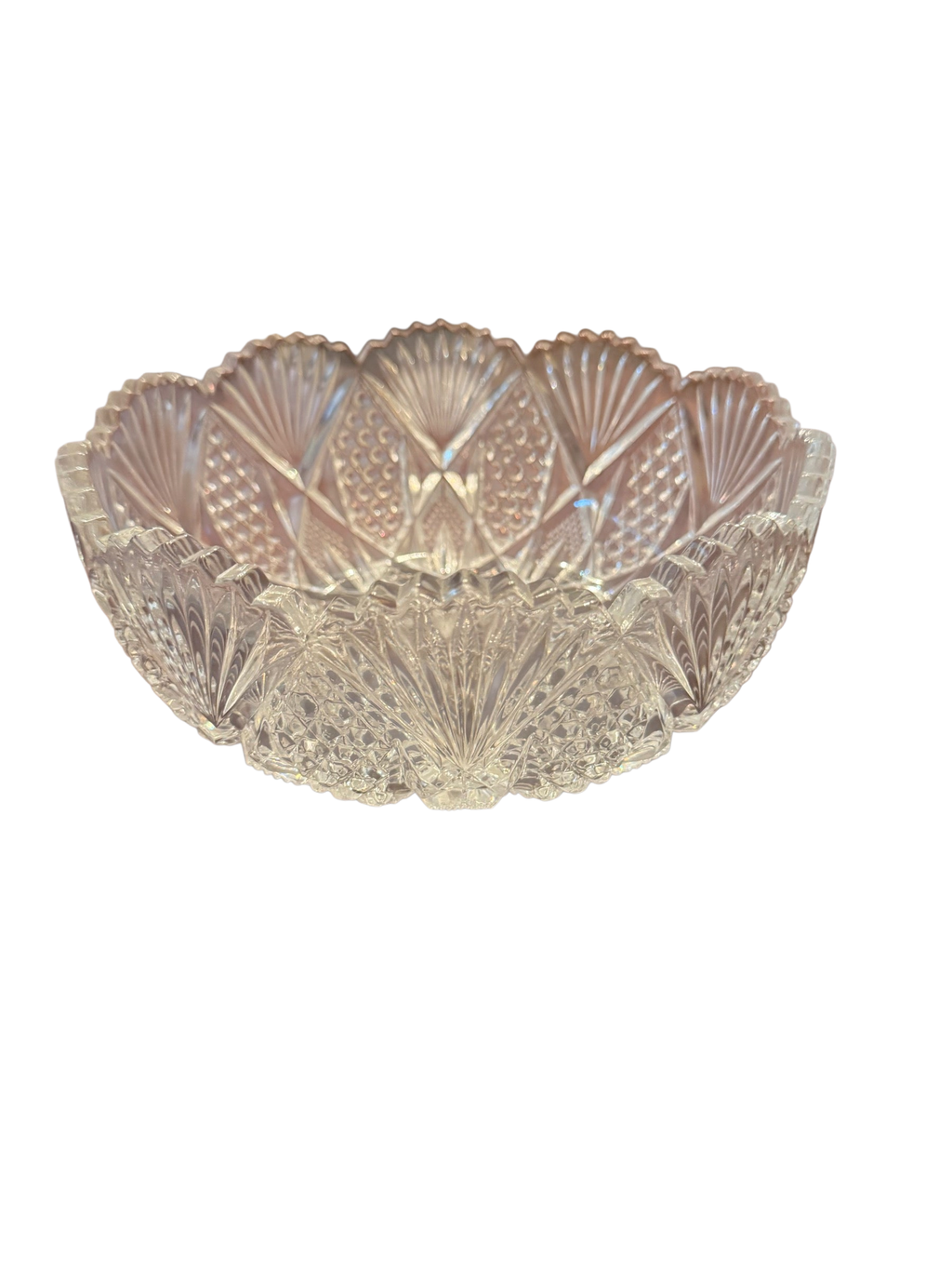 Cut-Pattern Crystal Bowl, Basket, Vase and Stemware Set
