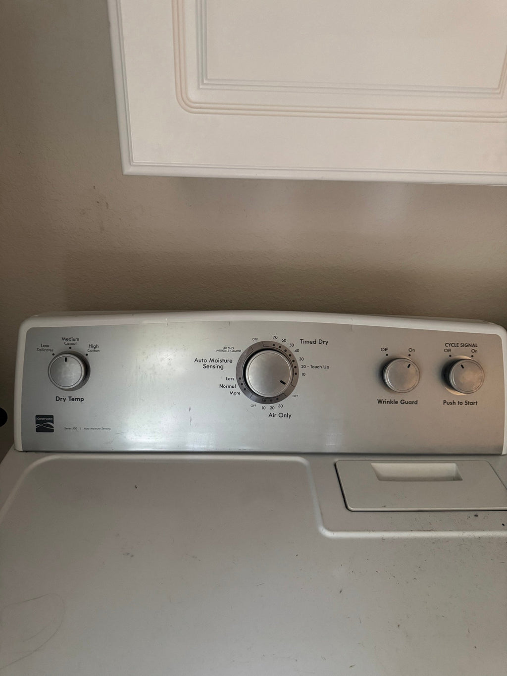Kenmore dryer control panel