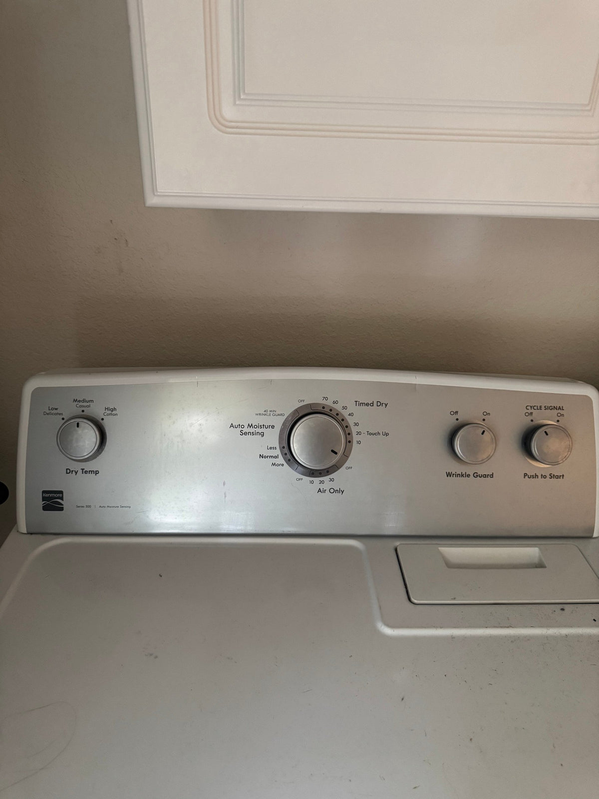 Kenmore dryer control panel
