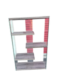 Coaster Emelle Style Glass Panel 4 Tier Bookcase 60in Grey Driftwood Excellent