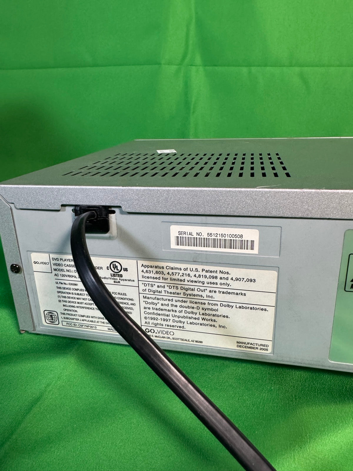 Go.Video DV2150 DVD Player VCR Combo Progressive Scan 4-Head Hi-Fi