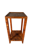 Snakeskin Two-Tier Side Table, Attributed to Karl Springer