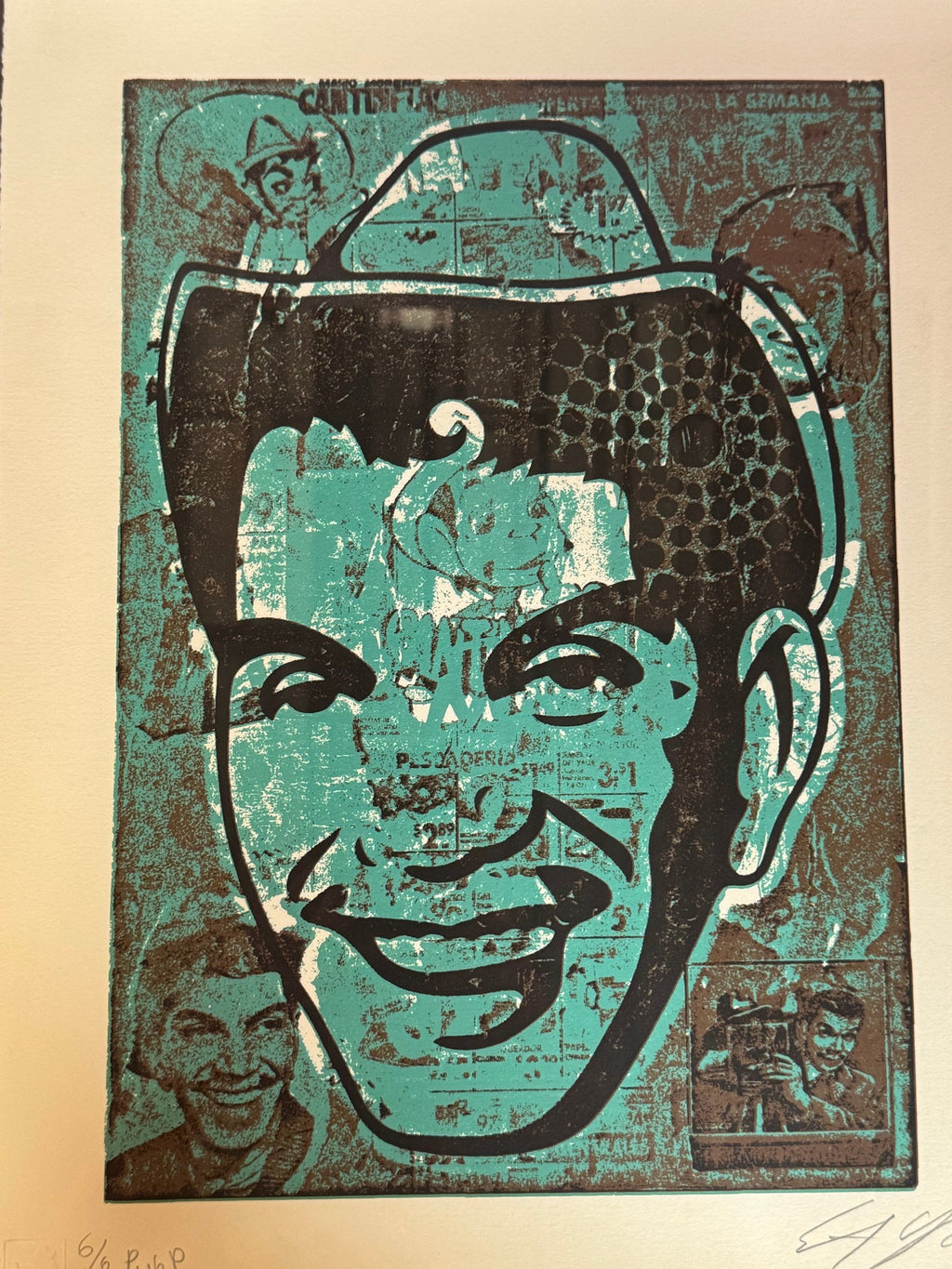 Pencil edition mark 6/6 and embossed blind stamp