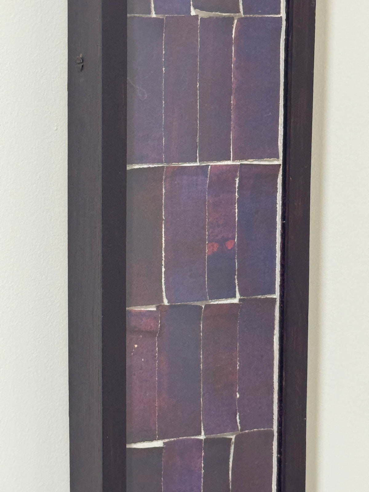 Framed Mosaic Panel Violet Purple Tesserae Long Horizontal Abstract Vintage