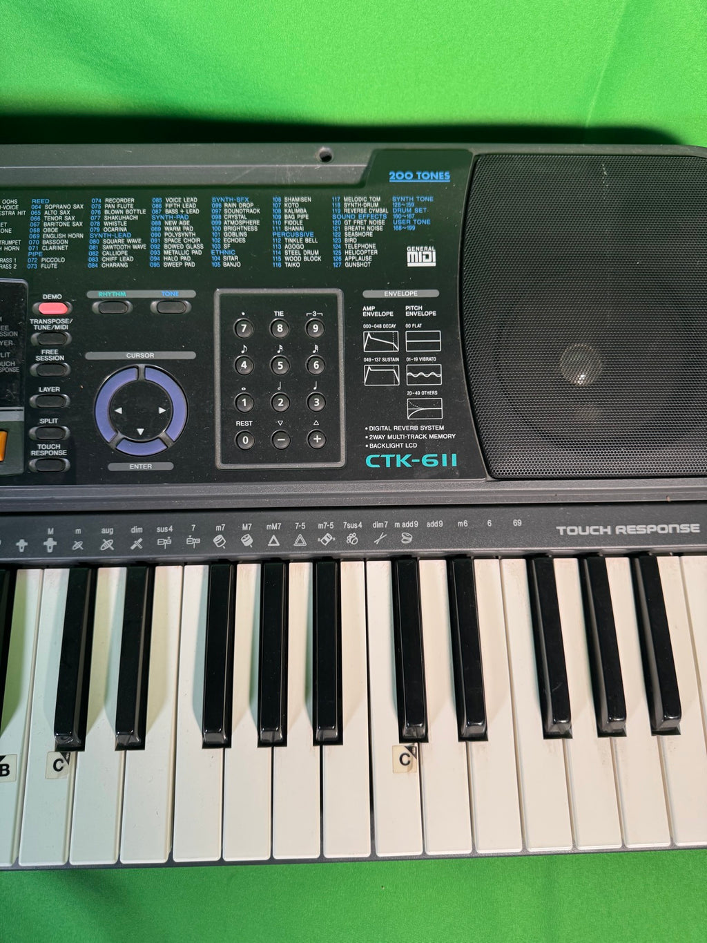 Casio CTK-611 61-Key Touch Response Electronic Keyboard with Adapter