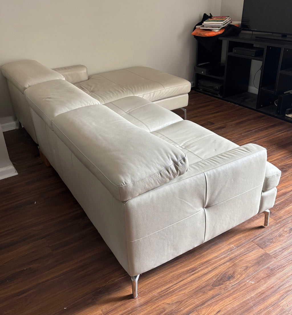 White sectional from behind