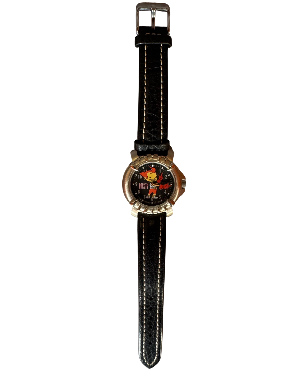Rusty the Boy Robot watch laid flat, face up