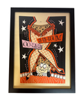 Oo-la-voom screenprint in black frame, straight-on