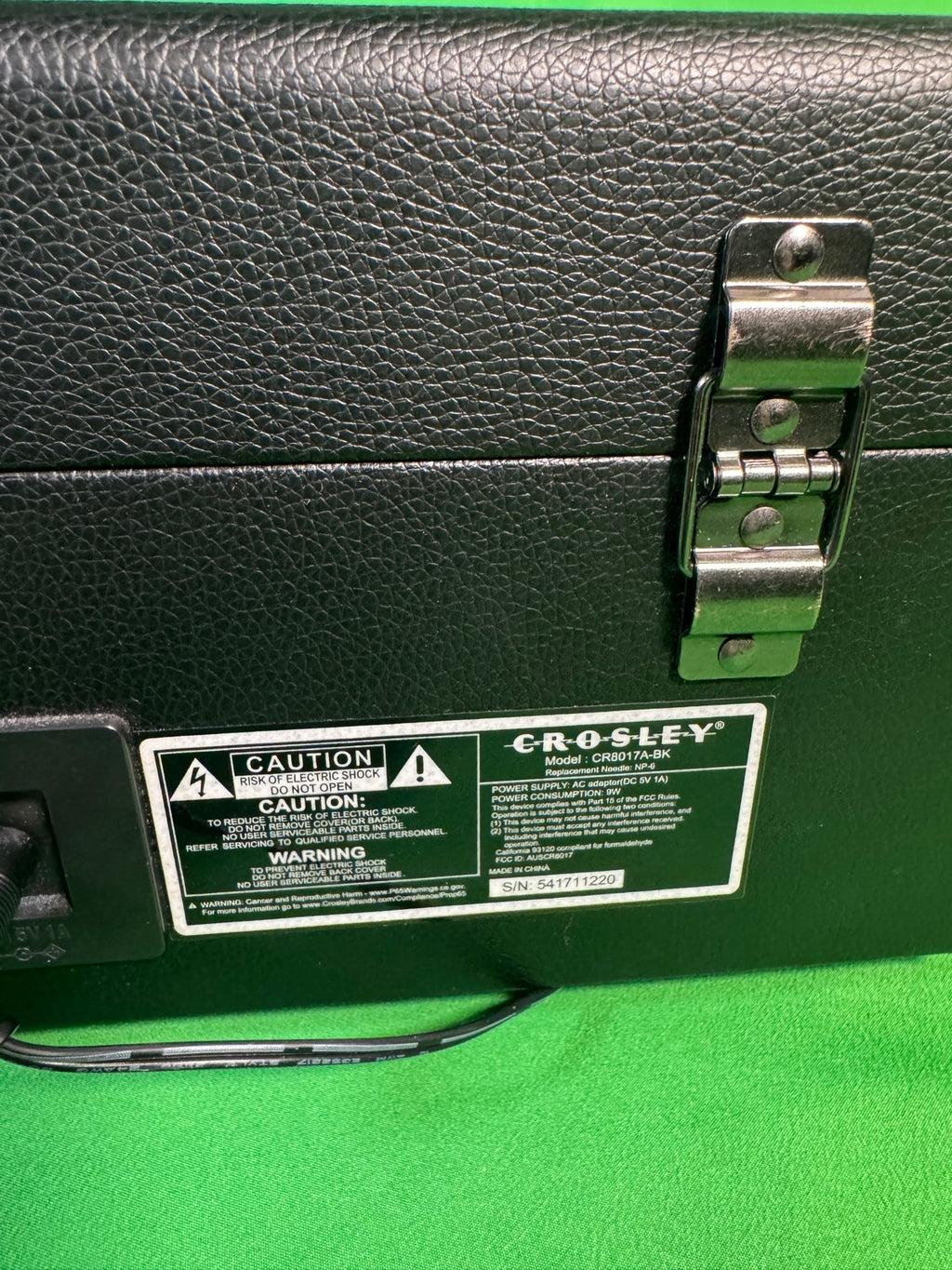 Crosley CR8017A-BK Portable Suitcase Turntable Record Player Black