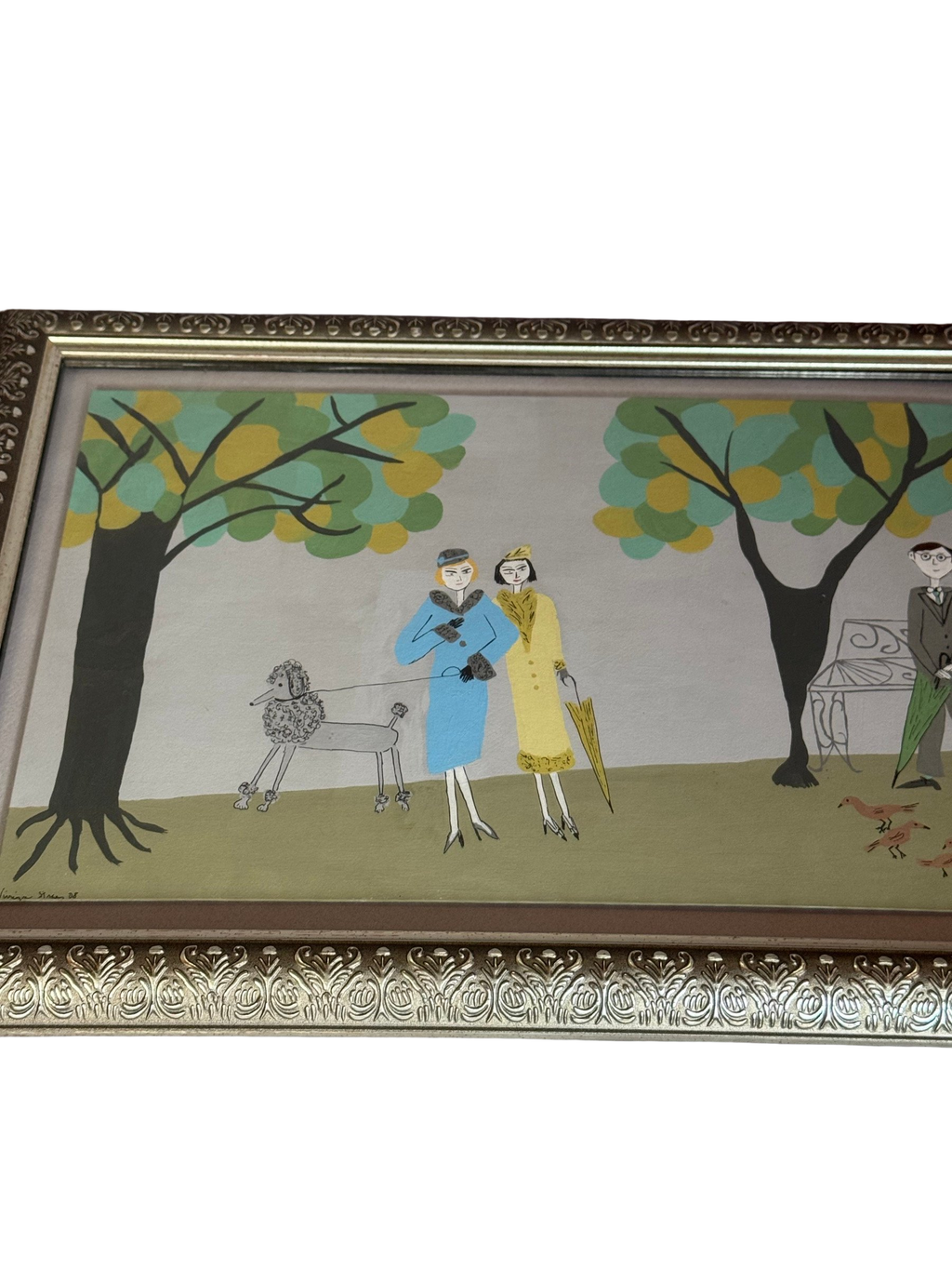 Alternate angle of the framed park scene