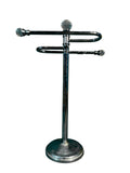 Chrome Three Arm Jewellery Stand with Glass Finials — main image on a white ground