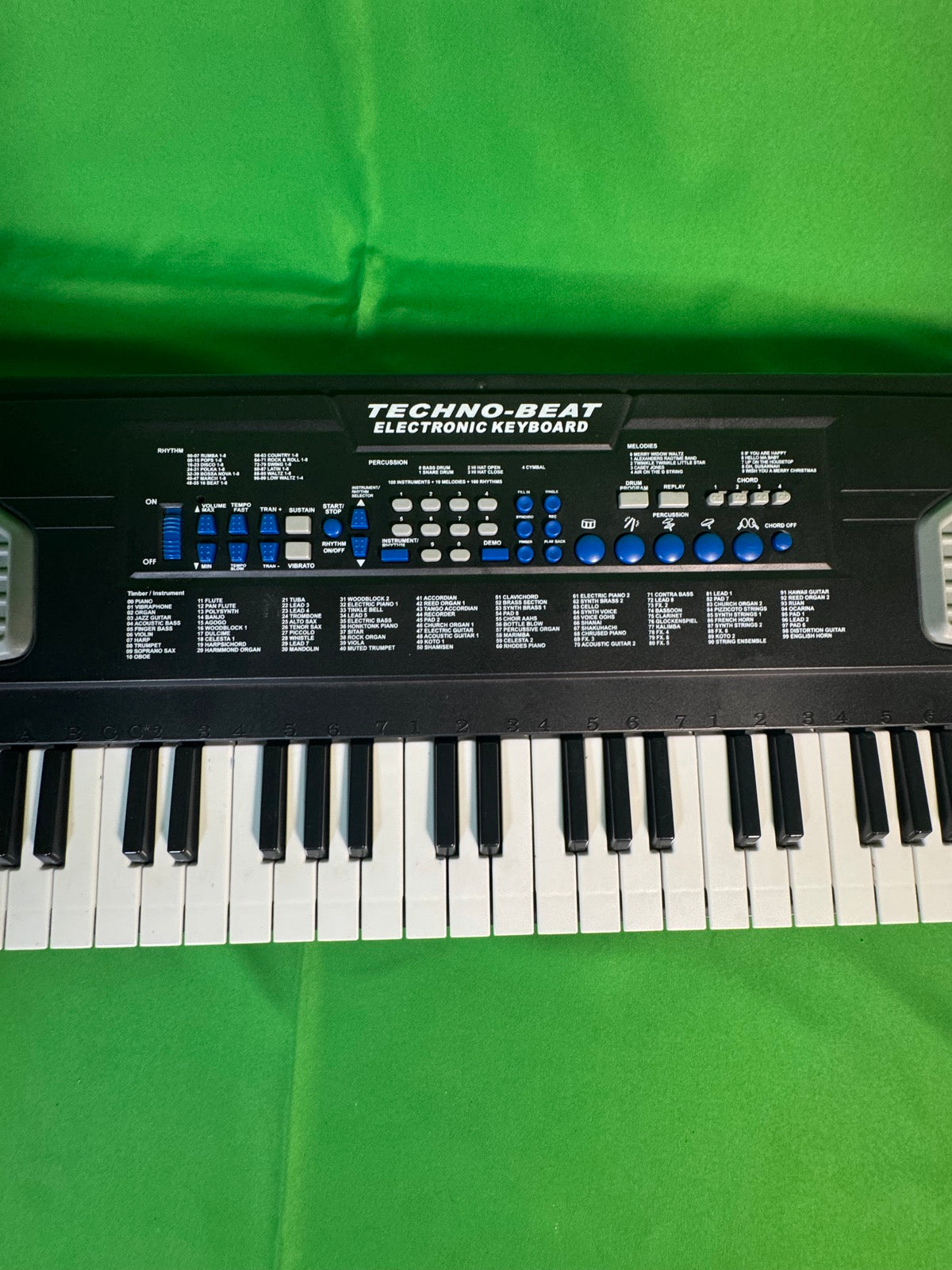 Techno-Beat Electronic Keyboard 44-Key Portable Black