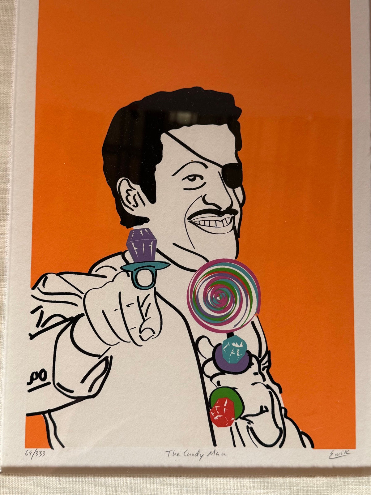 Detail view of the screenprint