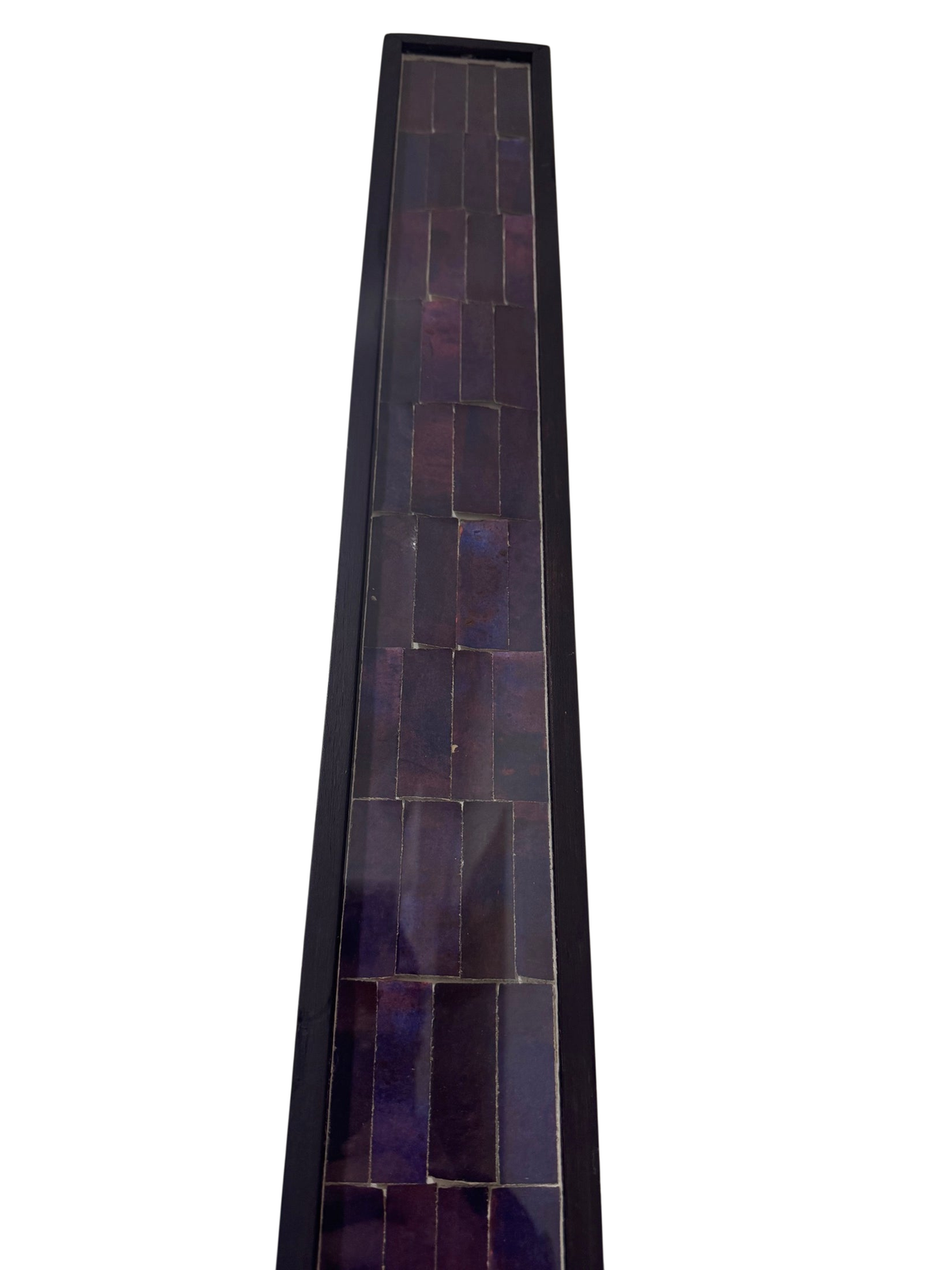 Framed Mosaic Tile Panel Violet and Purple Narrow Vertical Format