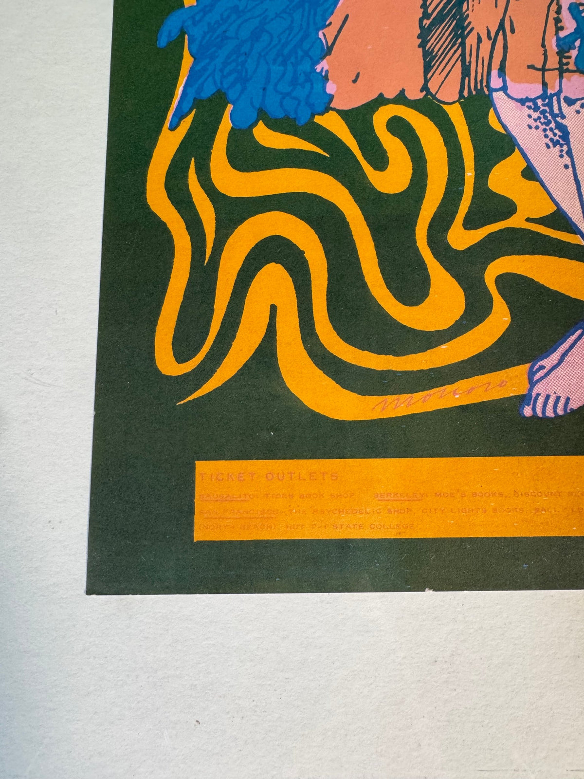 FD-42 Victor Moscoso Quicksilver Avalon Ballroom 1967 Concert Poster Framed