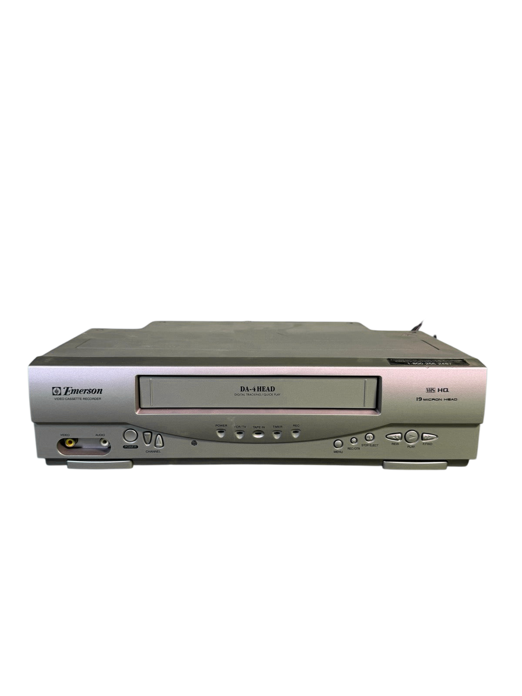 Emerson EWV404 4-Head HQ VHS VCR Video Cassette Recorder Silver