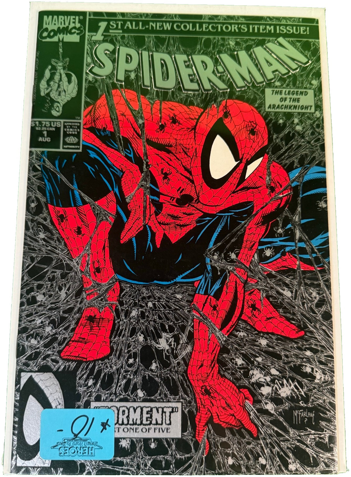 Spider-Man #1 (1990), silver edition — part of a 423 book estate comic collection