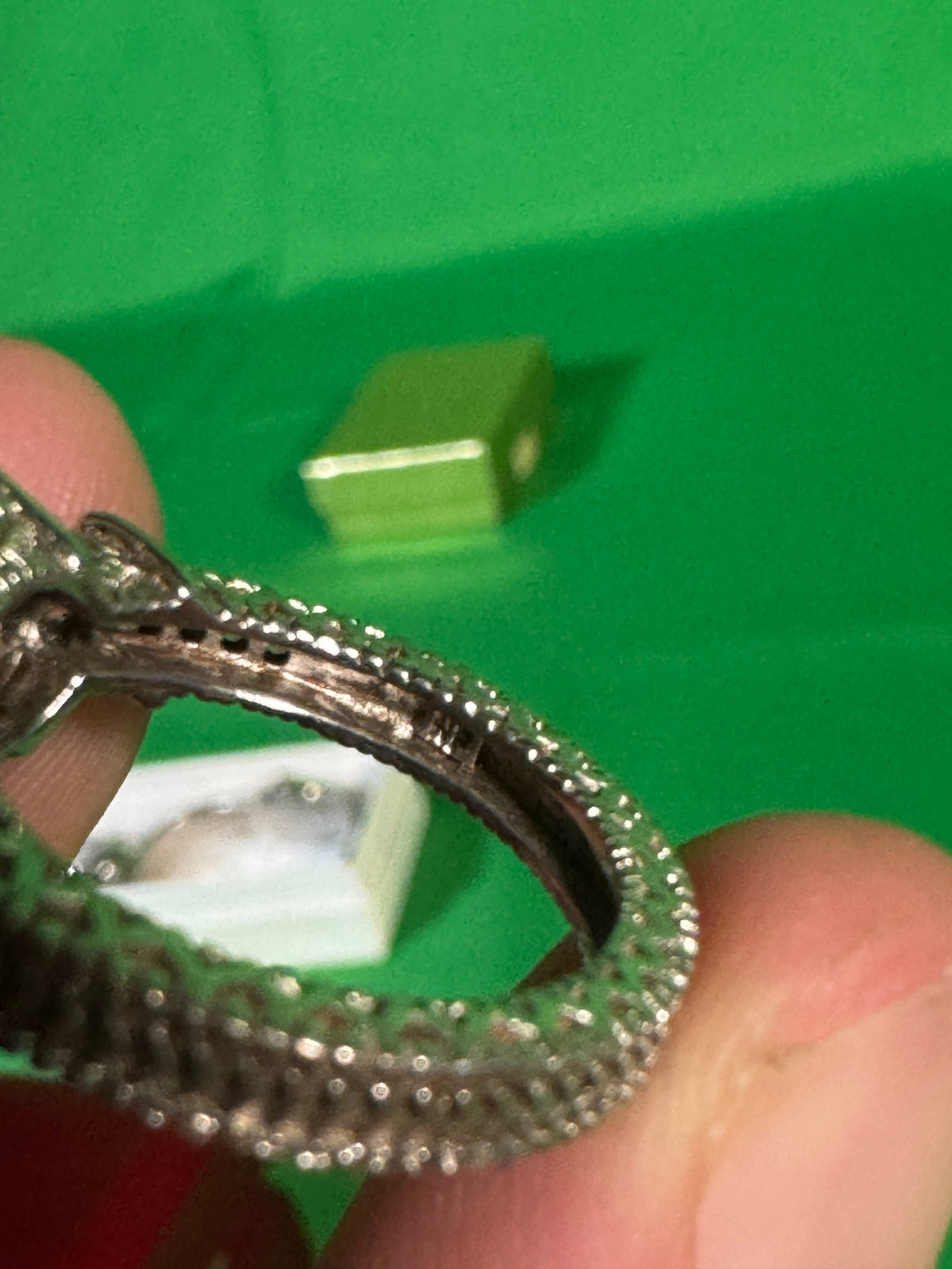 Costume Ring Lot of Four Including Greek Key Cabochon — detail view 3