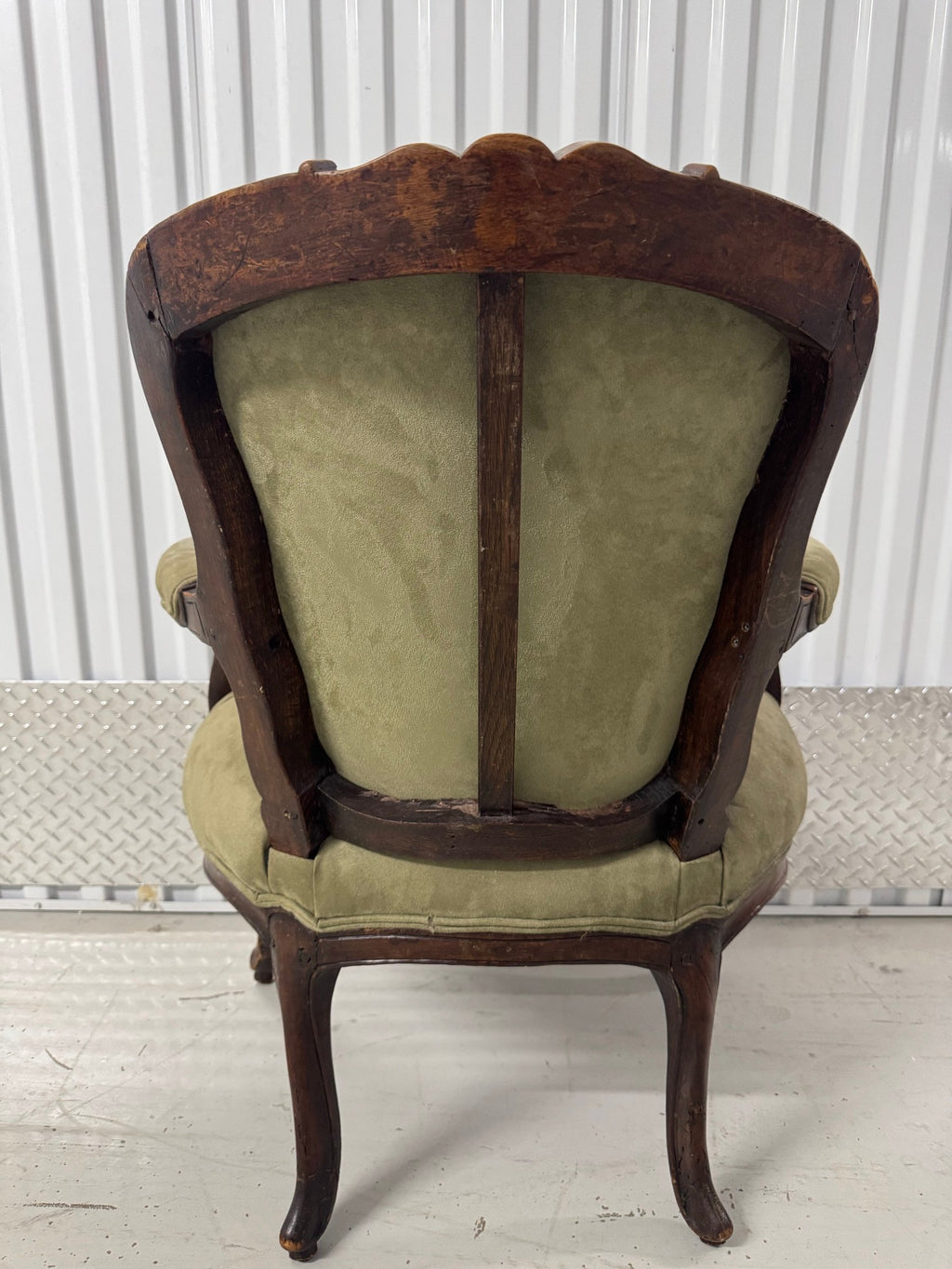Victorian Carved Walnut Armchair with Matching Ottoman