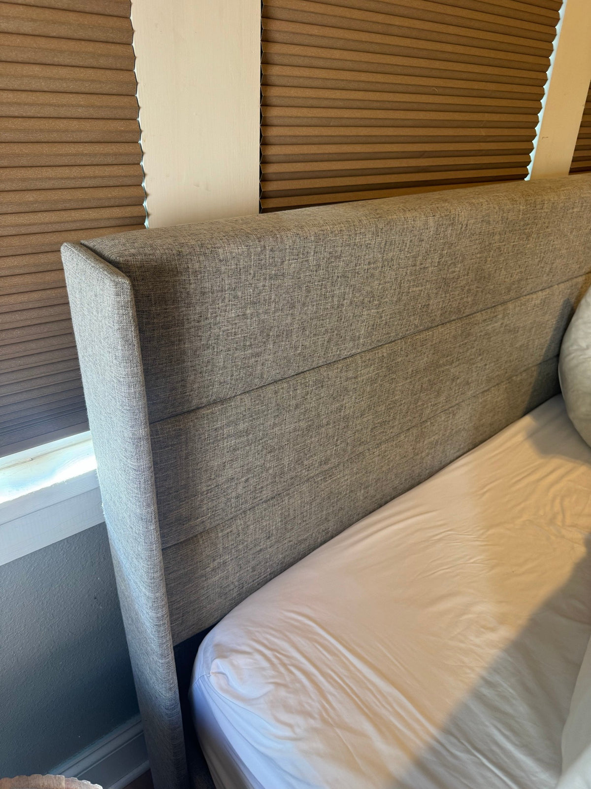 Wingback headboard from the side