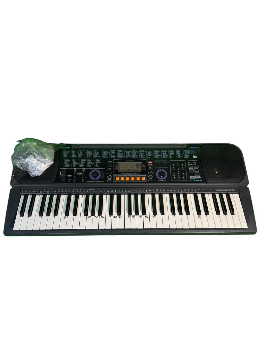 Casio CTK-611 61-Key Touch Response Electronic Keyboard with Adapter