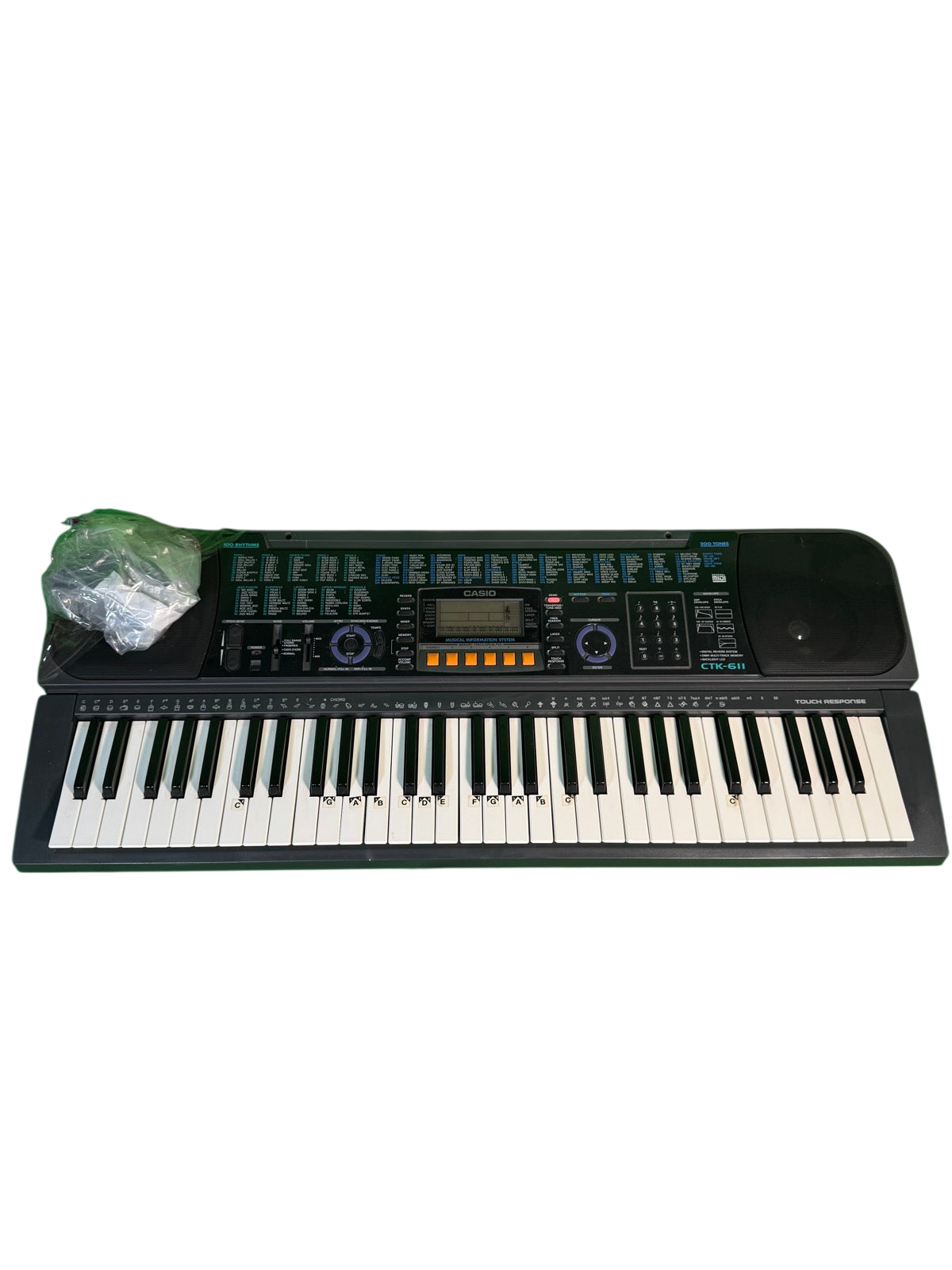 Casio CTK-611 61-Key Touch Response Electronic Keyboard with Adapter