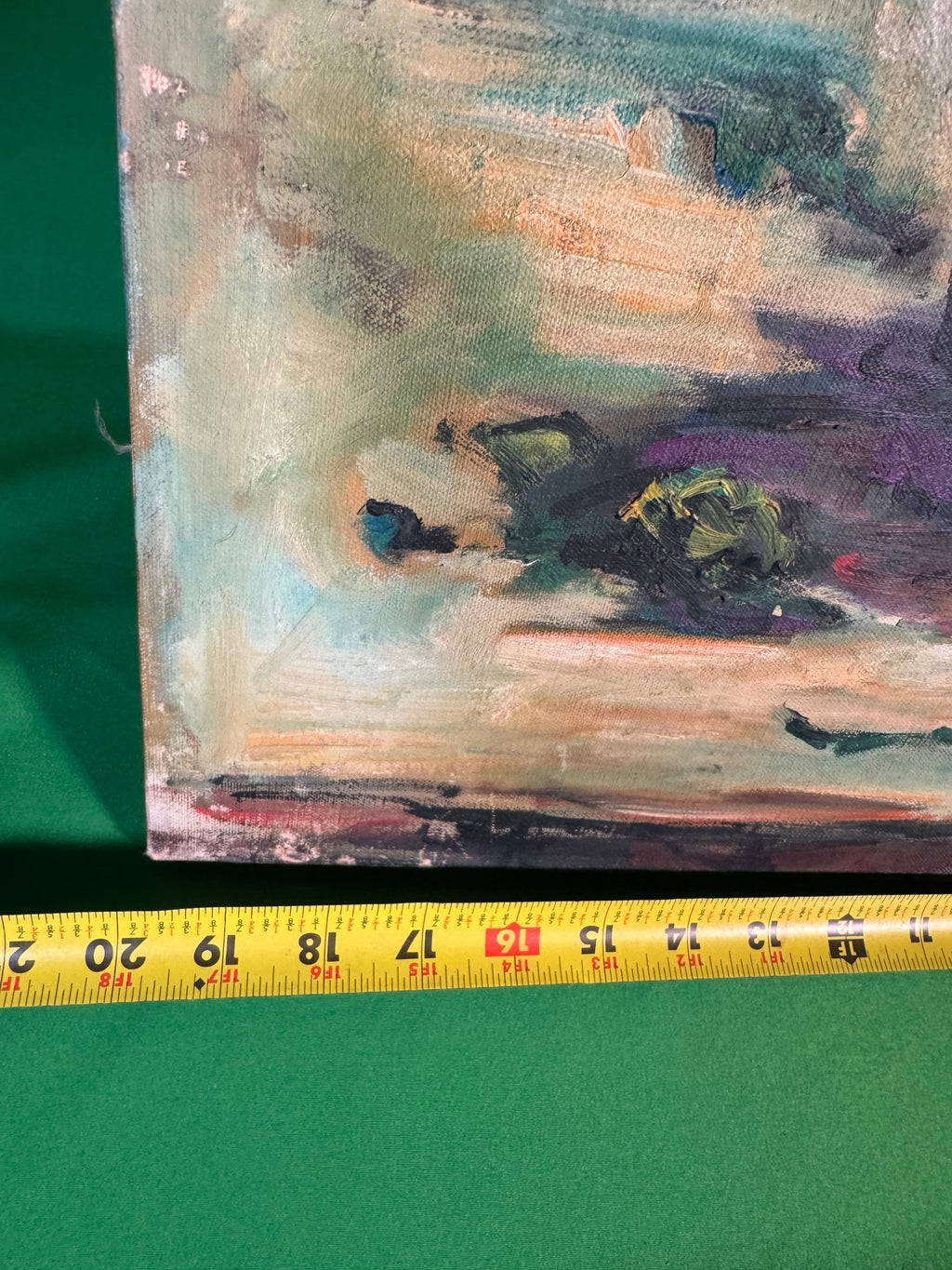 Oil Painting Mixed Bouquet Blue Vase Signed Girard Unframed Canvas Wall Art
