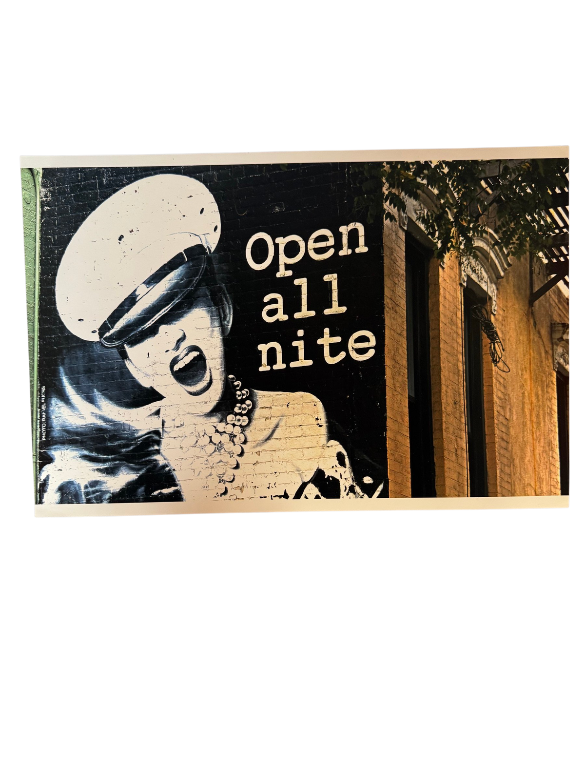 Unframed open all nite photo print, straight-on
