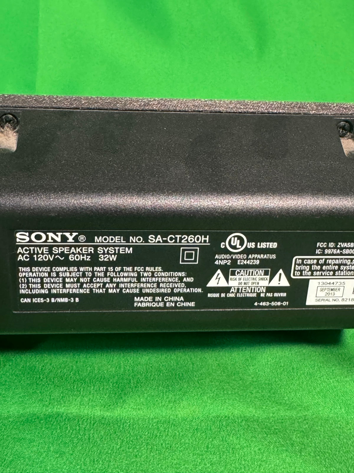 Sony SA-CT260H 2.1 Soundbar with Power Cable, Bar Only