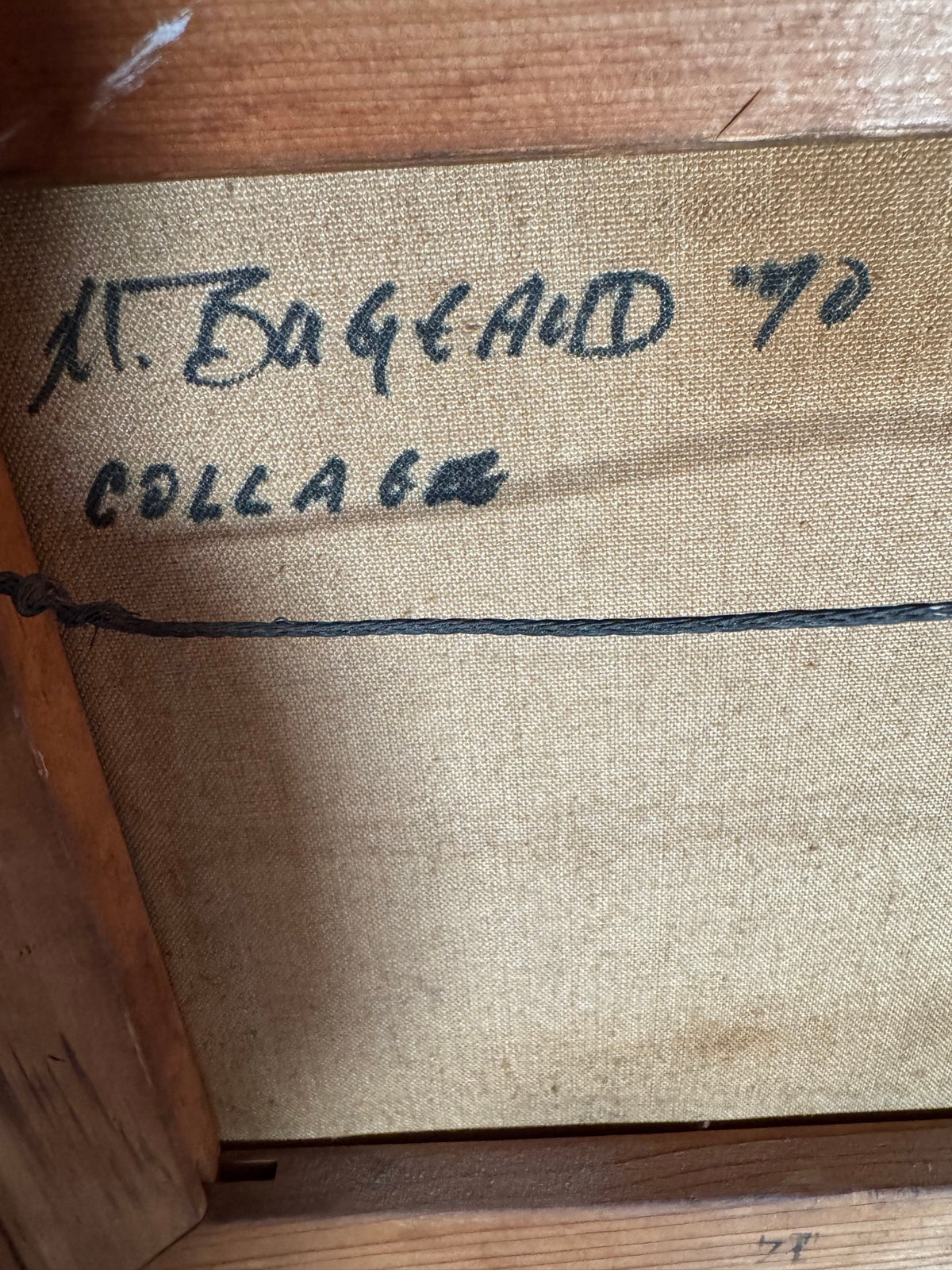 Verso inscription reading Bugeaud '70 Collage