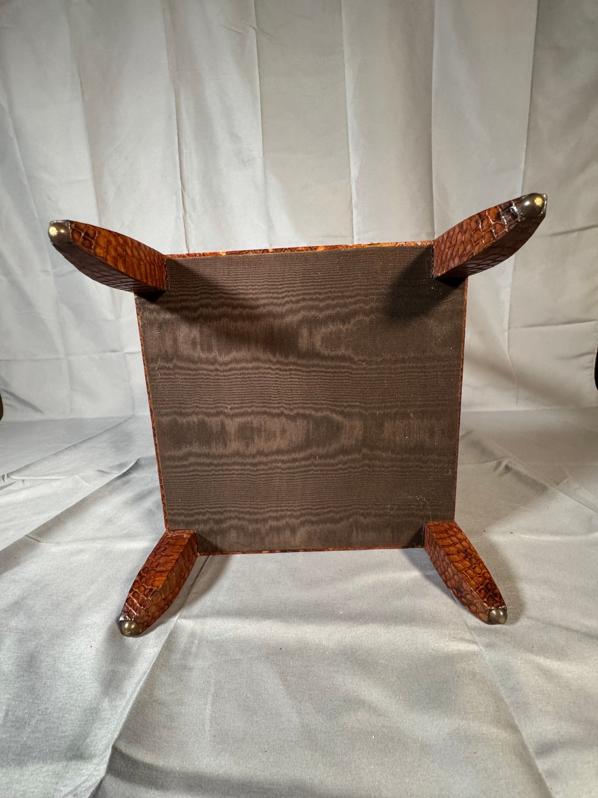 Snakeskin Two-Tier Side Table, Attributed to Karl Springer