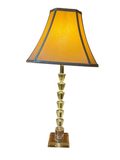 Crystal Stacked-Ball Table Lamps, Pair, Chrome Base, 31 in