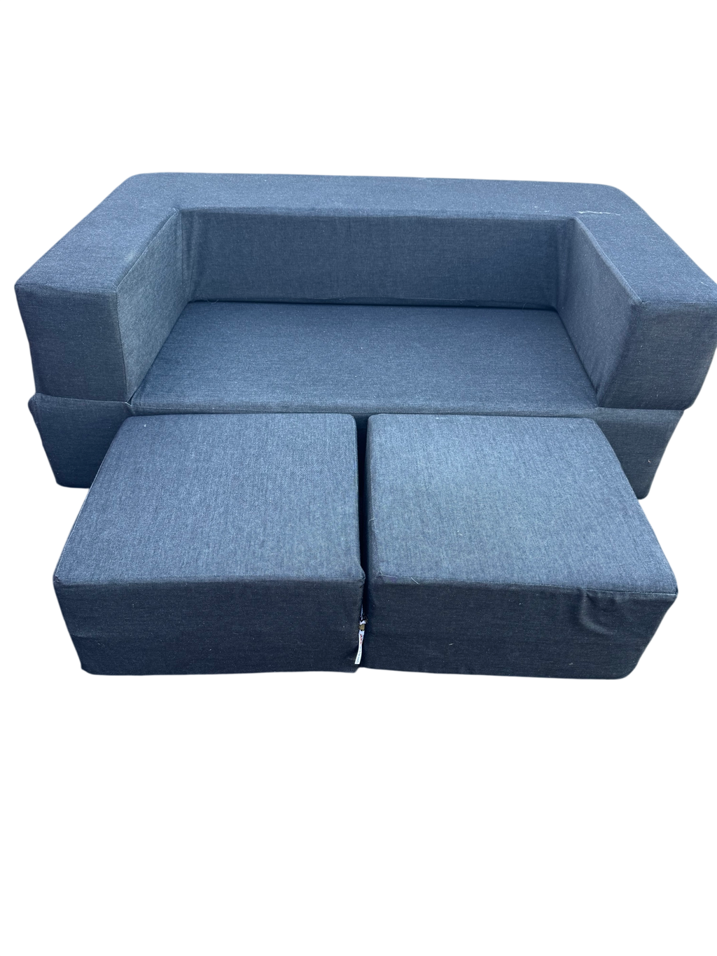 JAXX Convertible Foam Sofa Lounger Charcoal Woven Cover Unfolds Flat Good