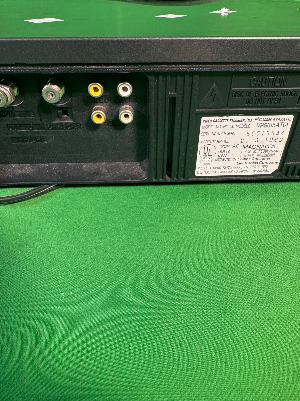 Magnavox VR9815AT01 VHS HQ Video Cassette Recorder 1989