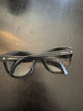 Versace VE3365U GB1 Eyeglasses Black Acetate Round Frame Logo Temples Good