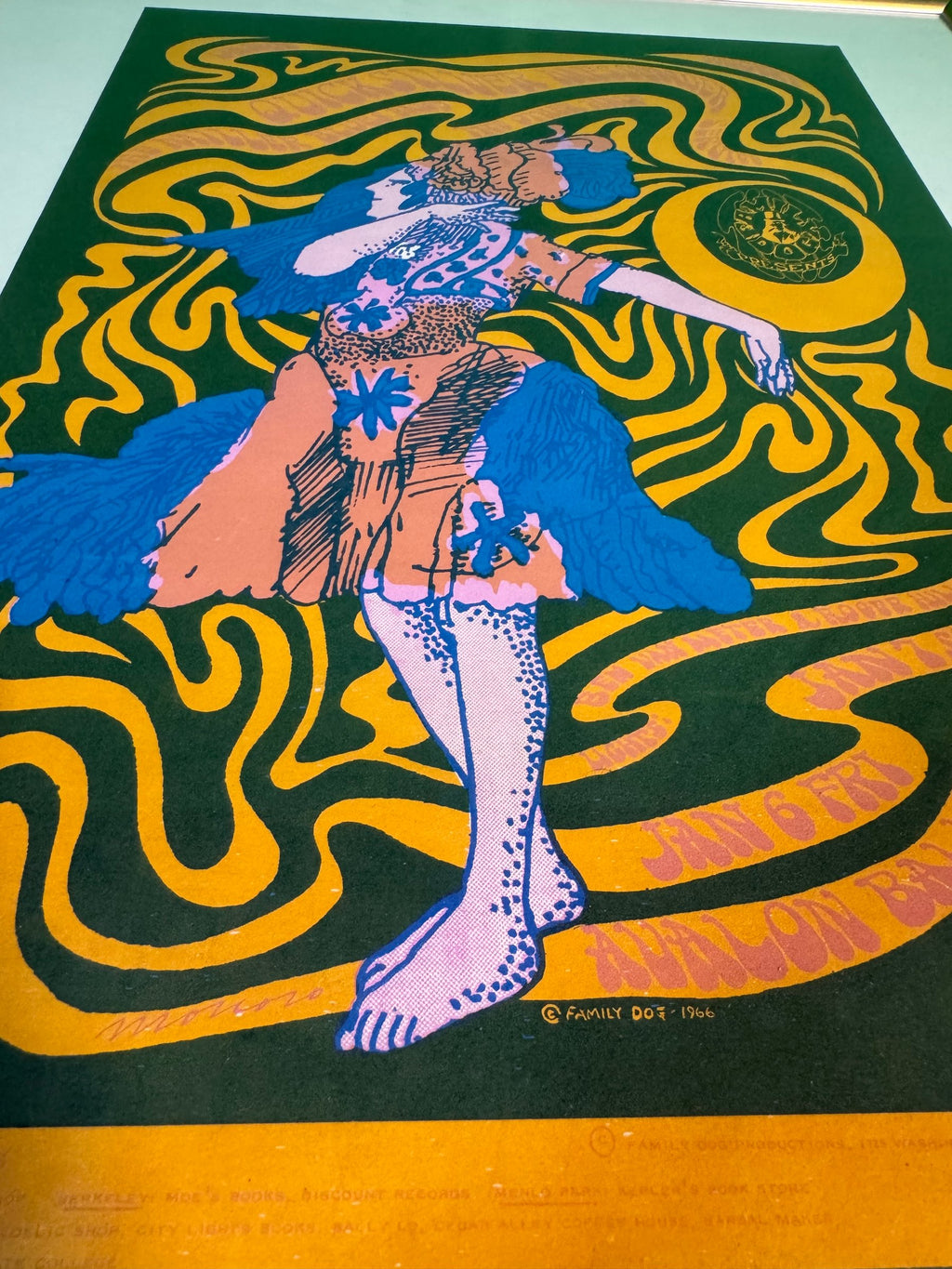 FD-42 Victor Moscoso Quicksilver Avalon Ballroom 1967 Concert Poster Framed