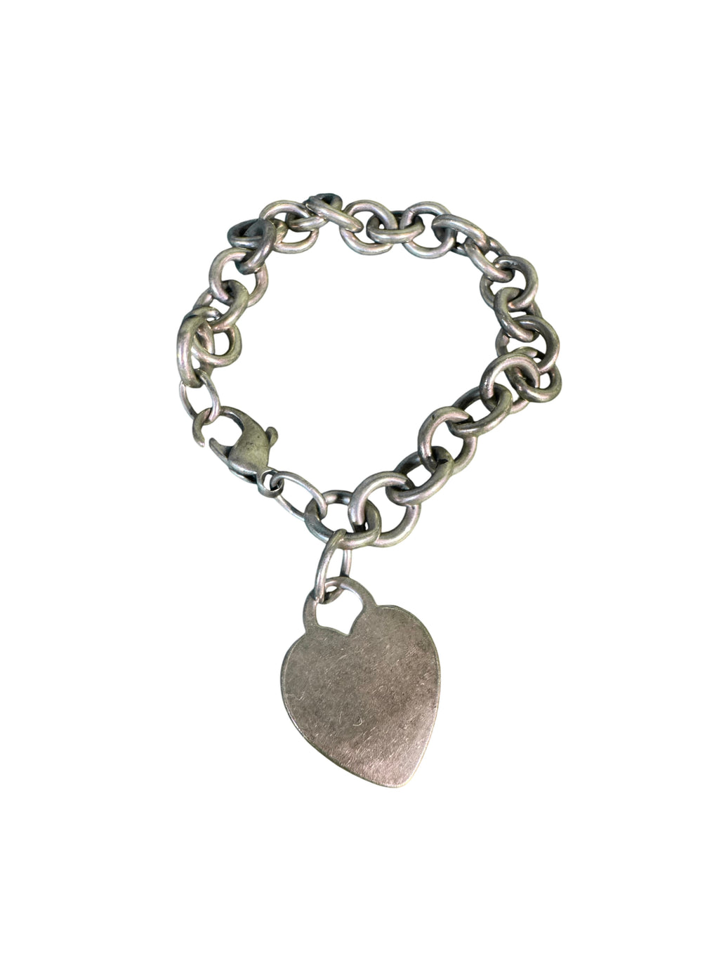 Tiffany & Co. sterling silver heart tag chain bracelet, full view