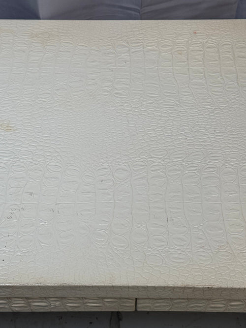 Faux Crocodile Lacquered Waterfall Desk, Attributed to Karl Springer