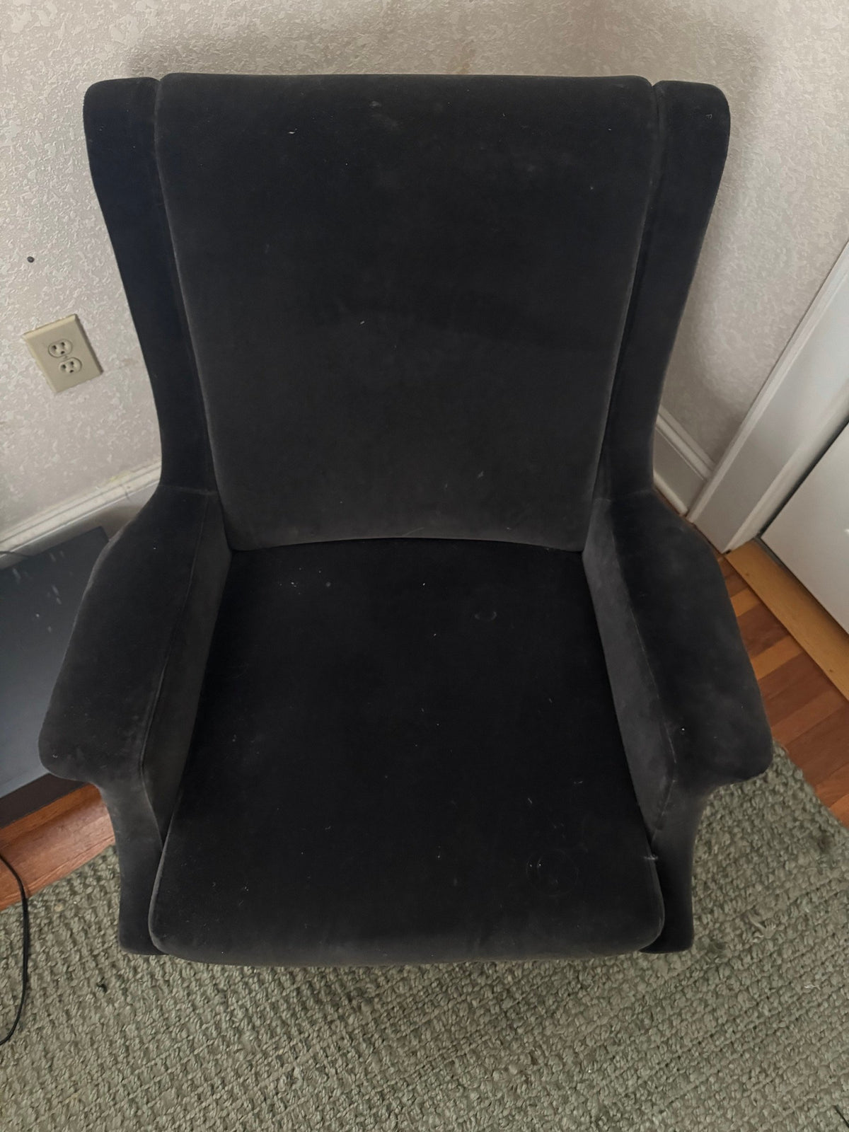 Front view of the wingback chair