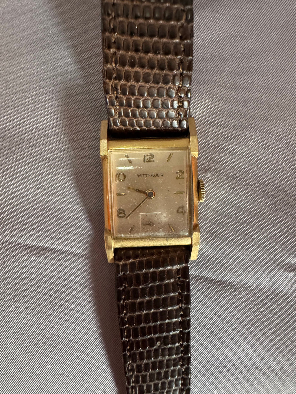 Close view of the Wittnauer dial