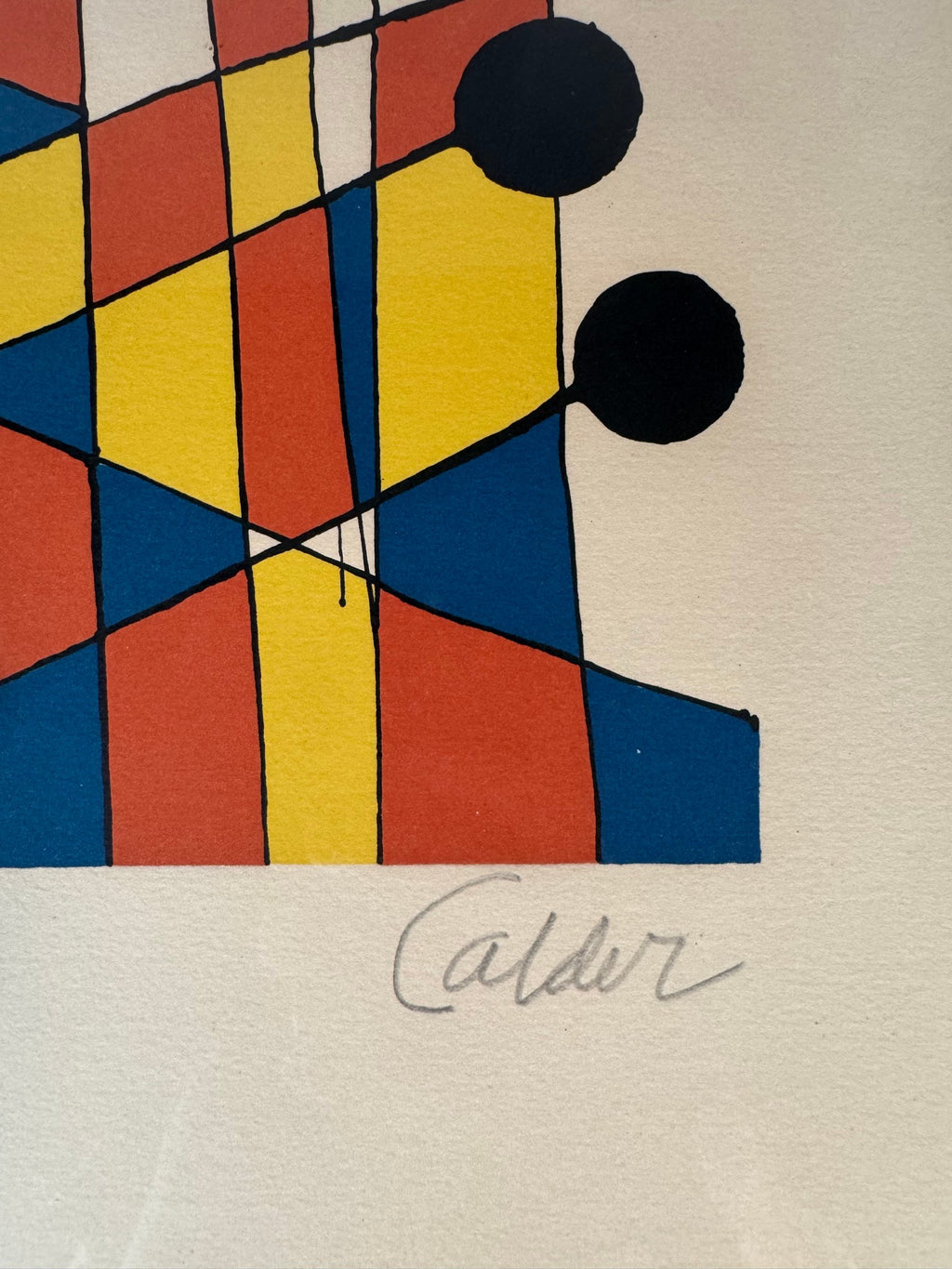 Lower right corner showing the pencil signature reading Calder
