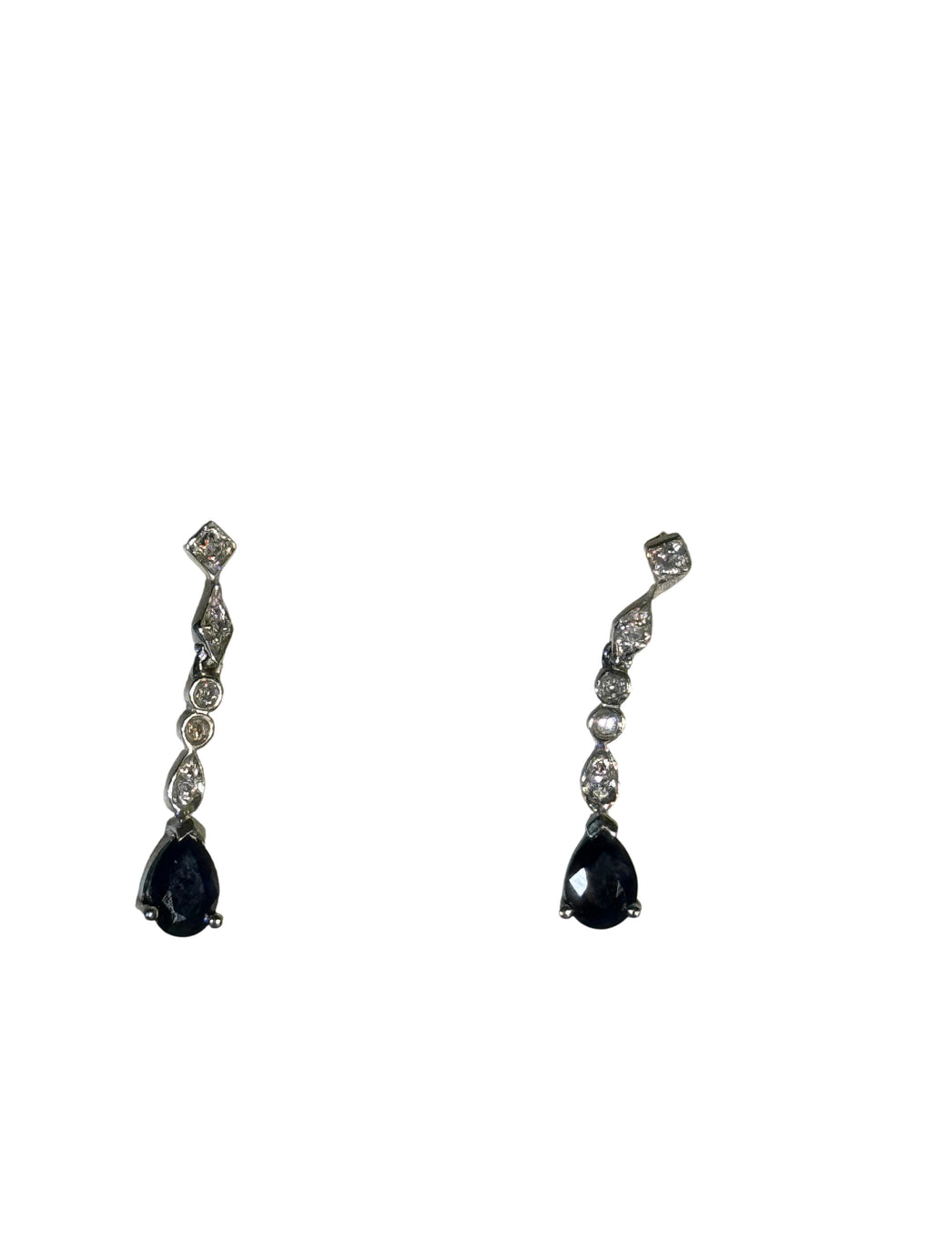 Sapphire and Diamond Drop Earrings Boxed