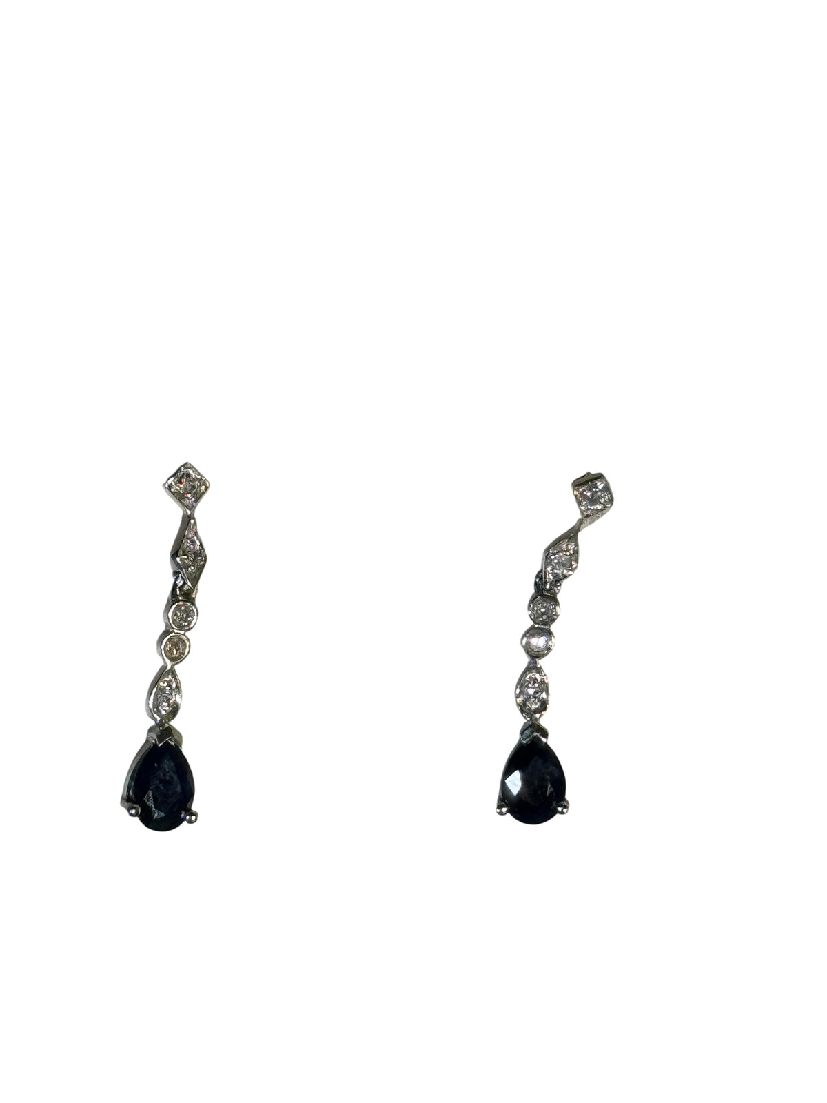 Sapphire and Diamond Drop Earrings Boxed