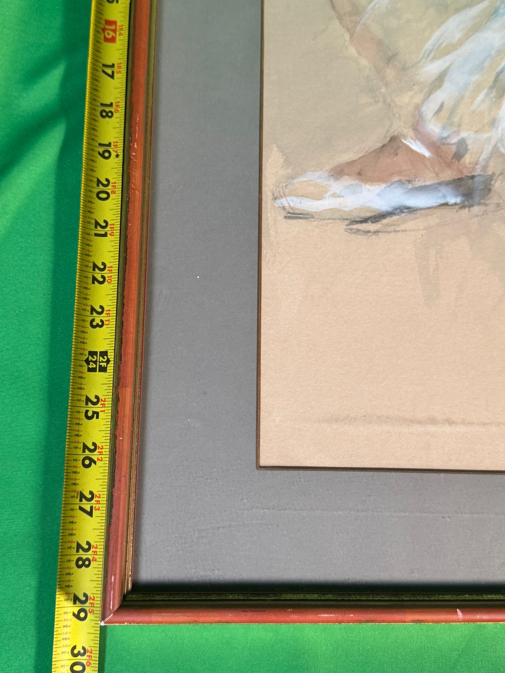 Seated Ballerina Watercolor Gouache Chalk on Buff Paper Signed Fried Pal Framed