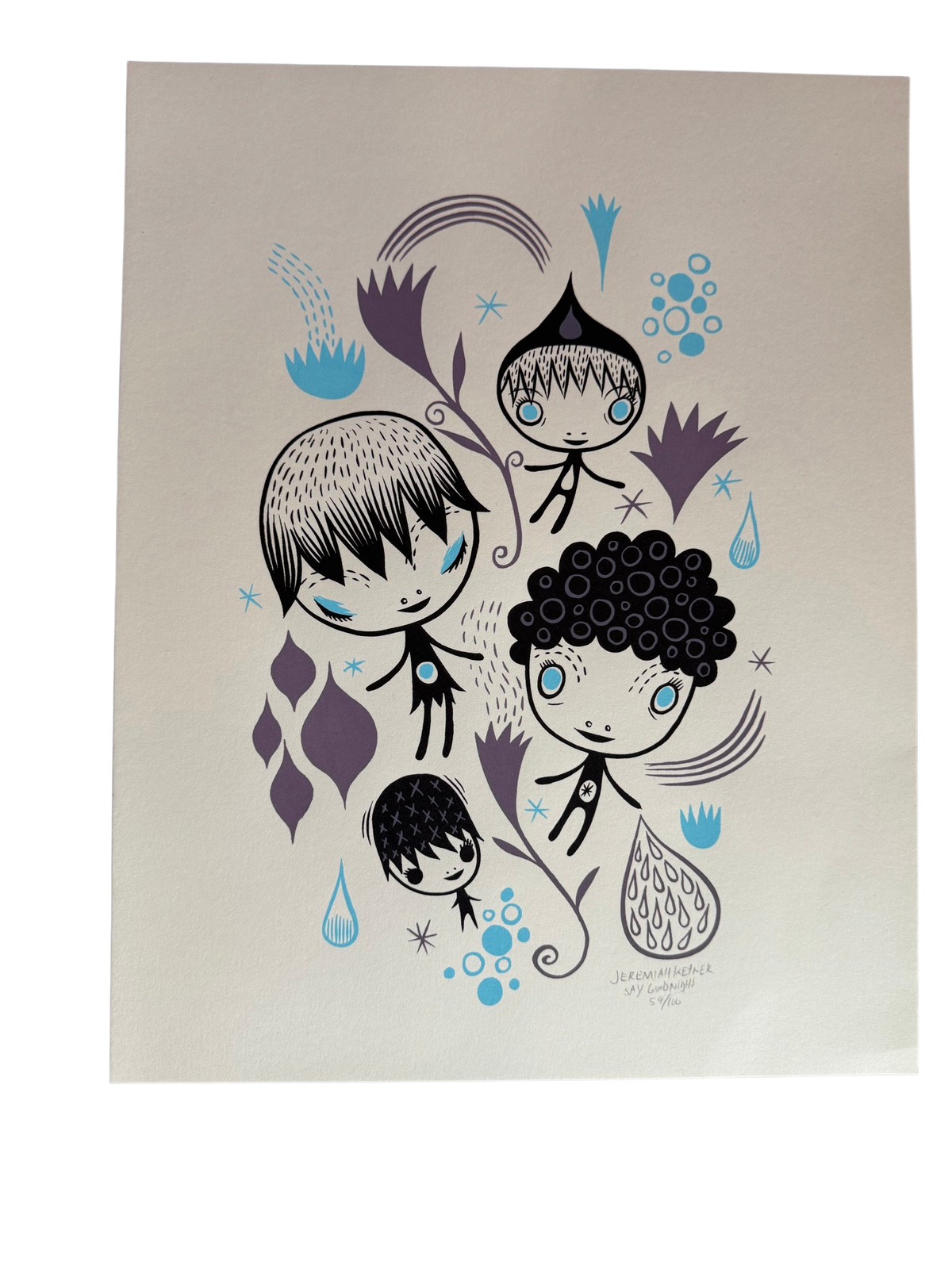 Say Goodnight screenprint, straight-on