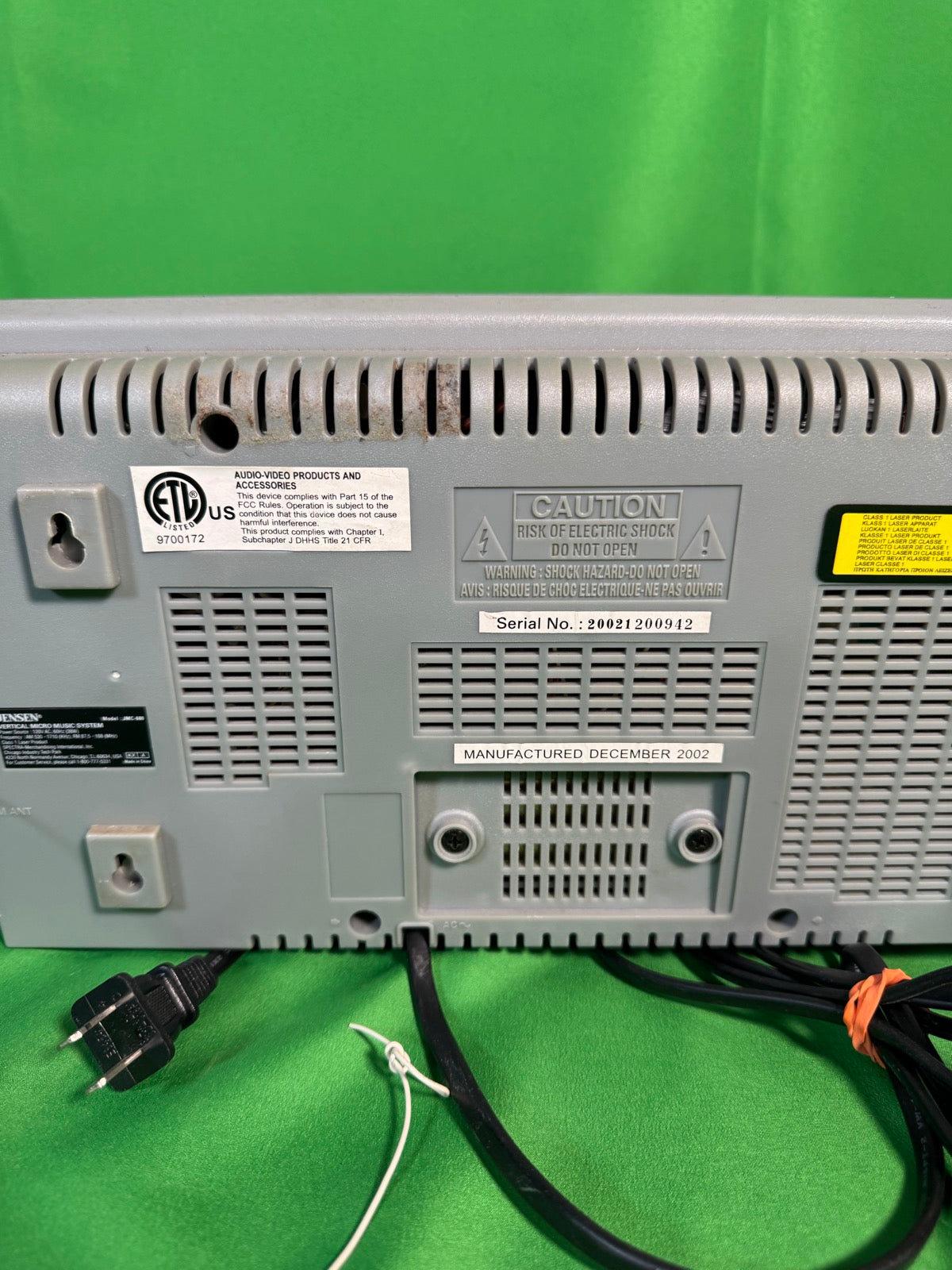 Jensen JMC-590 Micro Music System CD Cassette Tuner