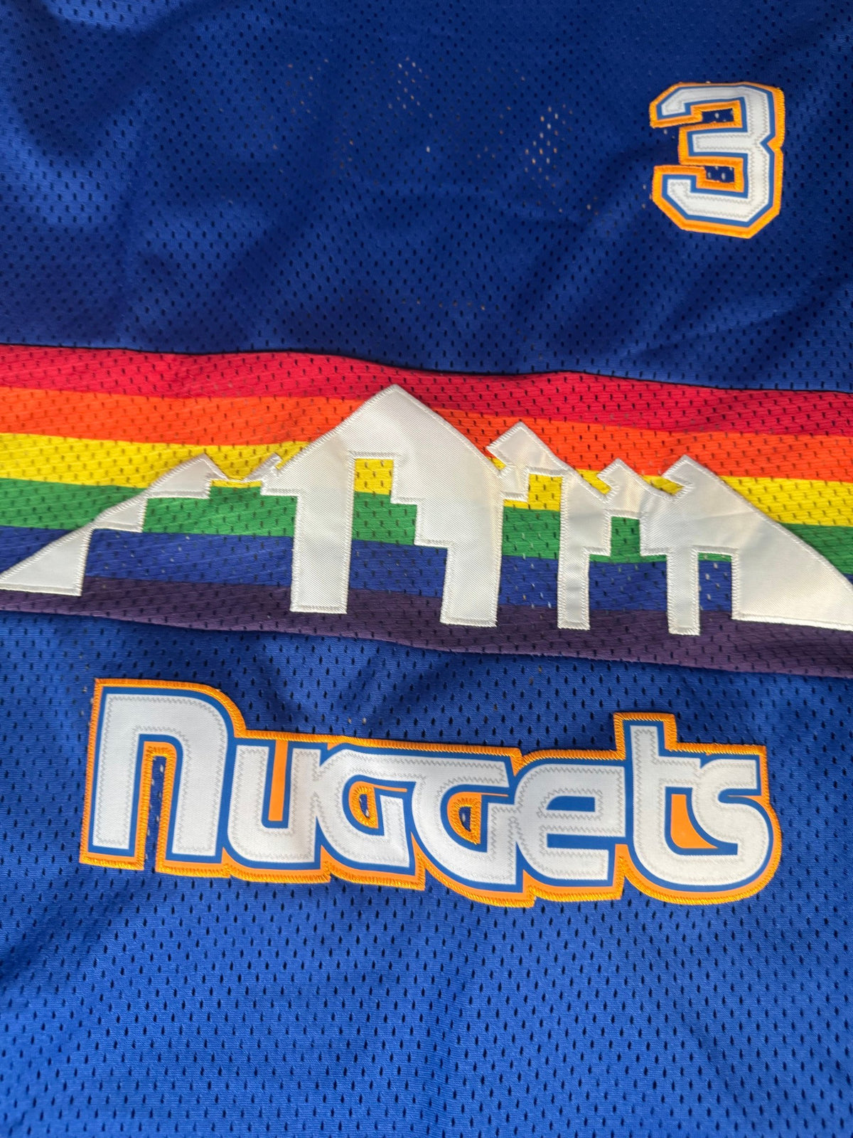 adidas Hardwood Classics Denver Nuggets #3 Rainbow Skyline Jersey Size L