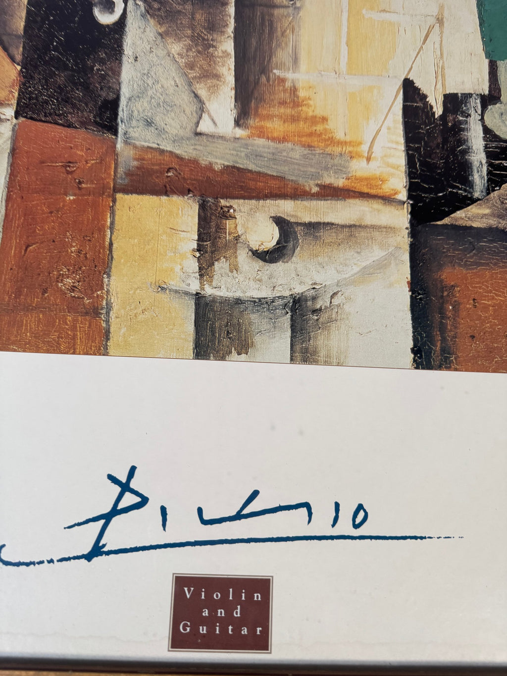 Framed decorative poster after Picasso, Violin and Guitar, facsimile signature